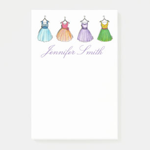 Pretty Prom Dresses Vintage Retro Fashionista Post-it Notes