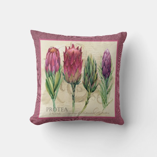 Pretty Protea Pillow (Front)