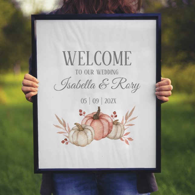 Pretty Pumpkin Fall Bouquet Wedding Sign Print (Creator Uploaded)