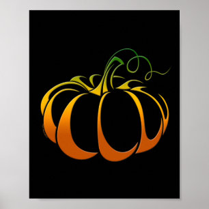Pretty Pumpkin in Shades of Autumn Fall Poster