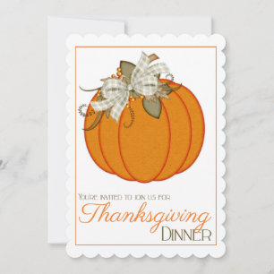 Pretty Pumpkin Thanksgiving dinner party invite 25
