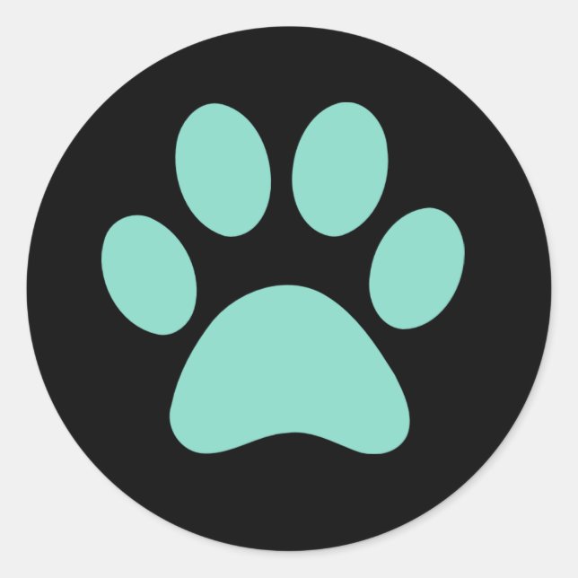 Pretty Puppy Paw Print Classic Round Sticker (Front)