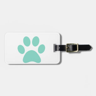 Pretty Puppy Paw Print Luggage Tag