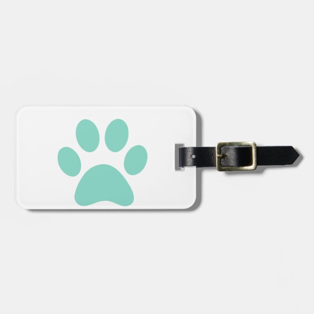 Pretty Puppy Paw Print Luggage Tag (Front Horizontal)