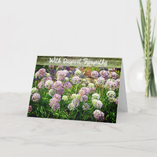Pretty Purple Allium Garden Flowers With Sympathy Card