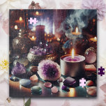Pretty Purple Amethyst Gems and Crystals Jigsaw Puzzle<br><div class="desc">Pretty spiritual puzzle with amethysts,  candles,  stones and gems and full of positive vibes!</div>