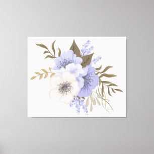 Pretty purple and beige flowers canvas print