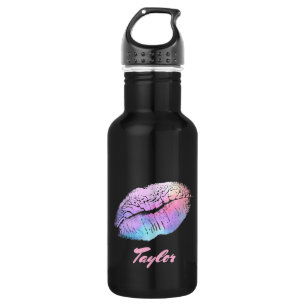 Pretty Purple and Blue Neon Lips Kiss 532 Ml Water Bottle