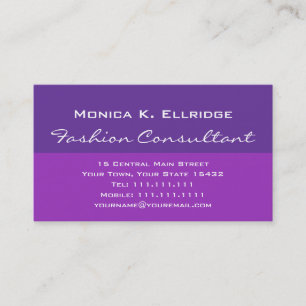 Pretty Purple and Fuchsia Fashion Consultant Business Card