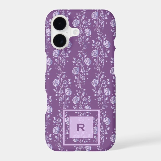 Pretty Purple and Lilac Floral Monogram (Back)