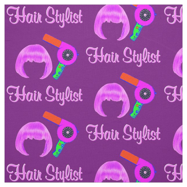PRETTY PURPLE AND PINK HAIR STYLIST FABRIC (Swatch)