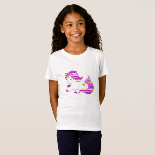 Pretty Purple and Pink Striped Unicorn Shirt