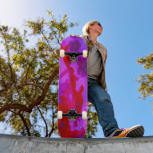 Pretty Purple and Red Garden Phlox Flowers Skateboard