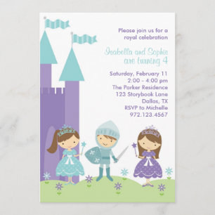 Pretty Purple and Teal Princess Invitation