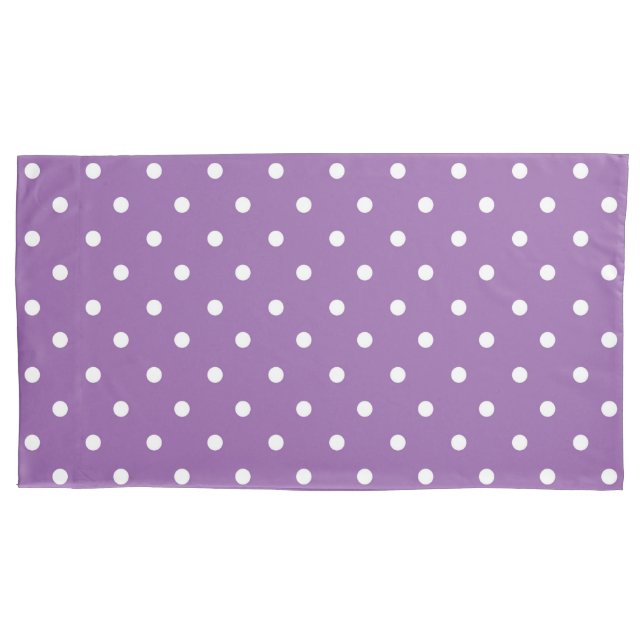 Pretty Purple and White Polka dots Pillowcase (Front)