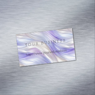 Pretty Purple Blue Pearl White Swirls Magnetic Business Card