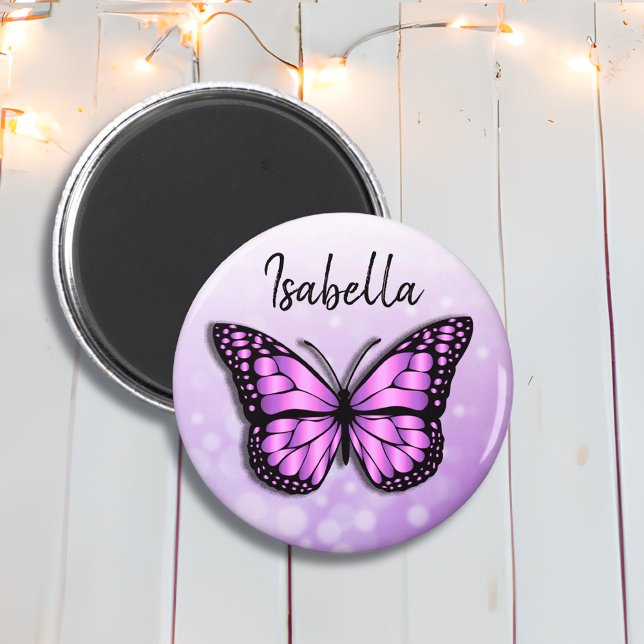 Pretty Purple  Butterfly Personalised Name Magnet (Creator Uploaded)