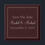 Pretty Purple Chic Save the Date Magnet<br><div class="desc">Save the date of your wedding with this beautiful purple magnet.  Featuring a purple background with grey text,  personalise using a variety of background colours and fonts.  Even add your own photos/images.</div>