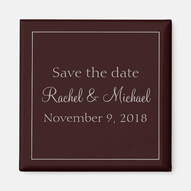 Pretty Purple Chic Save the Date Magnet (Front)