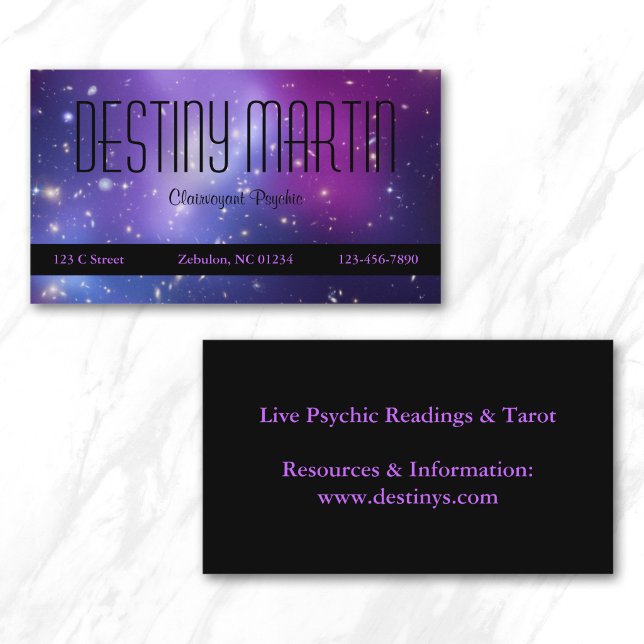 Pretty Purple Cosmic Metaphysical Business Card (Pretty Purple Cosmic Metaphysical Business Card)