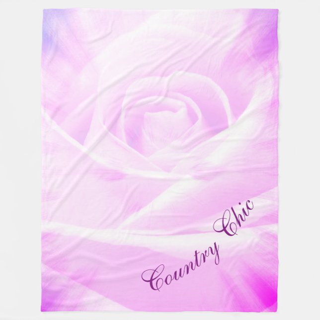 Pretty purple Country Chic design Fleece Blanket (Front)