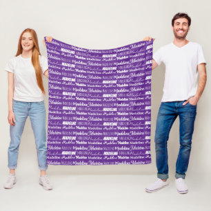 Pretty Purple Customisable Name Collage Fleece Blanket