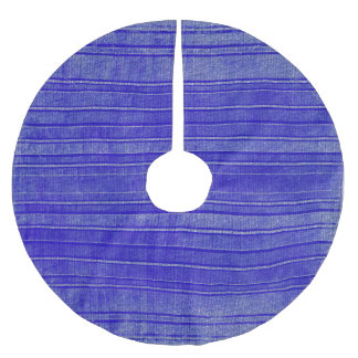 Pretty Purple Distressed Stripes Pattern Brushed Polyester Tree Skirt