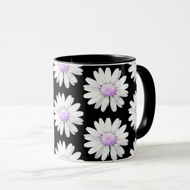 Pretty Purple Dotted Daisy's Mug (Front Right)