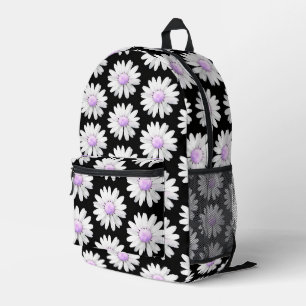 Pretty Purple Dotted Daisy's Printed Backpack