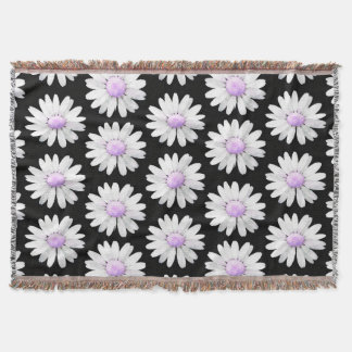 Pretty Purple Dotted Daisy's Throw Blanket
