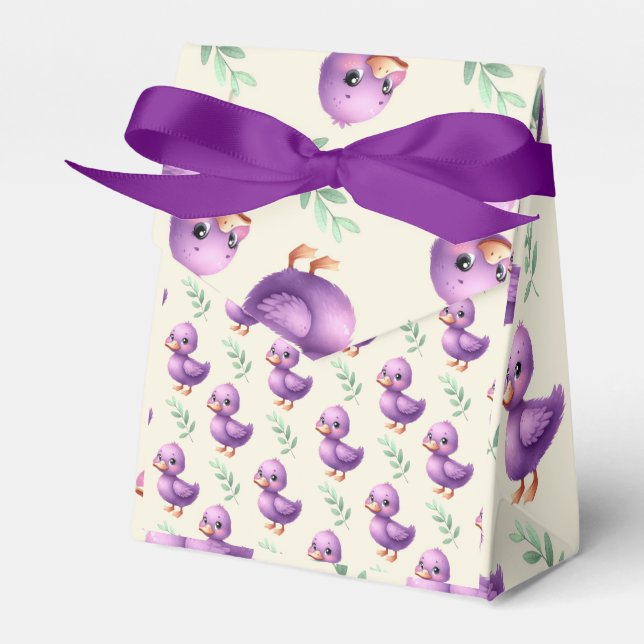 Pretty Purple Ducks Favour Box (Front Side)