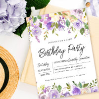 Pretty Purple Floral 40th Birthday Party
