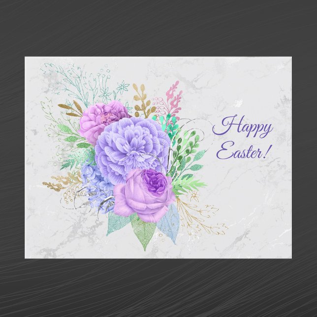 Pretty Purple Floral Bouquet Easter Holiday Postcard (Creator Uploaded)