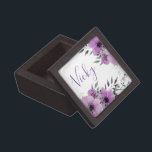 Pretty Purple Floral Bridesmaid Cute Wedding Favou Gift Box<br><div class="desc">Pretty Purple Floral Bridesmaid Cute Wedding Favour Gift Box . The design has space to add the name of the bridesmaid written in pretty script font with pretty purple flowers . This can be customised by changing the name of the bridesmaid . For any further customisation , feel free to...</div>