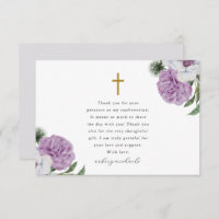 Pretty Purple Floral Confirmation Thank You