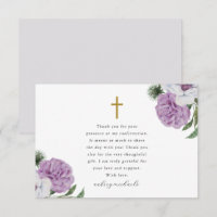Pretty Purple Floral Confirmation Thank You