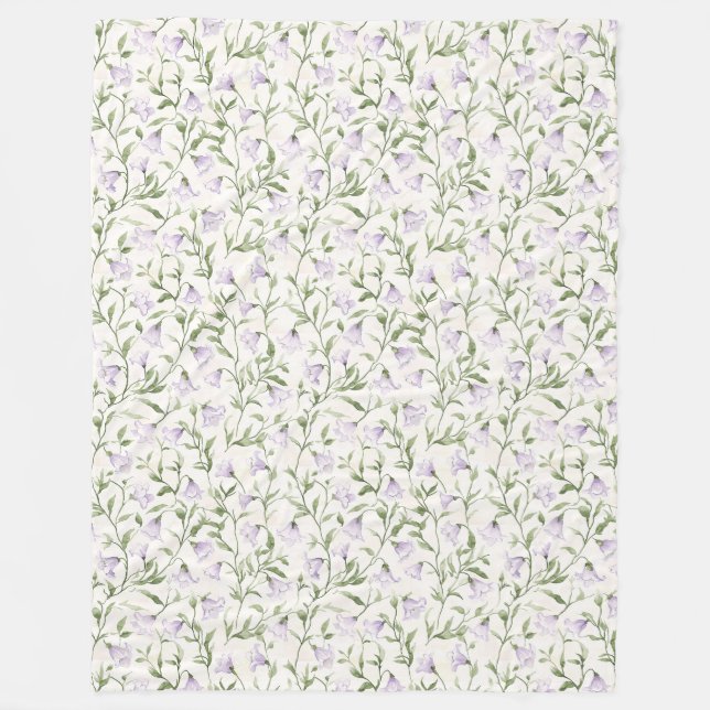 Pretty Purple Floral    Fleece Blanket (Front)