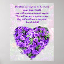 PRETTY PURPLE FLORAL ISAIAH 40:31 VERSE ORIGINAL
