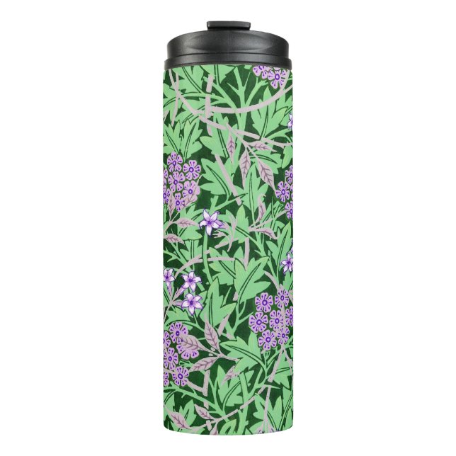 Pretty Purple Floral Pattern Thermal Tumbler (Front)