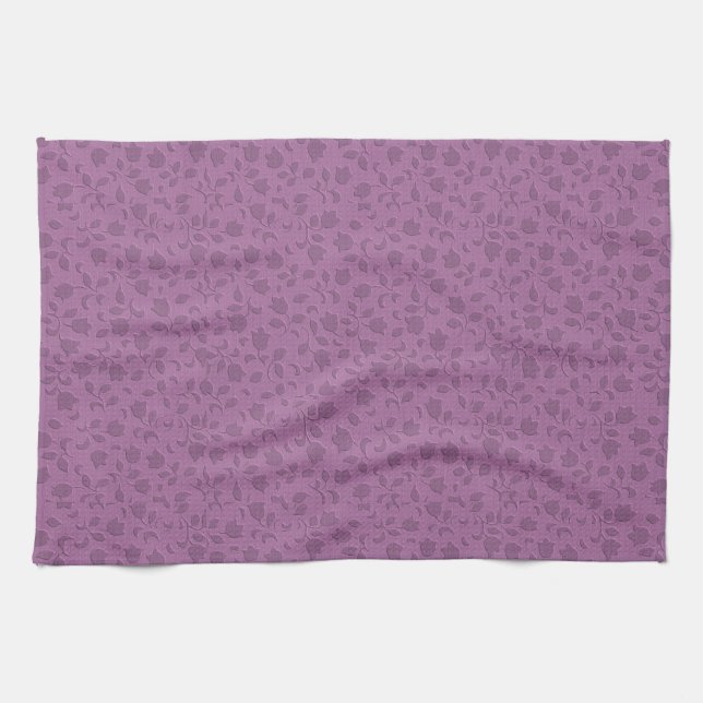 Pretty Purple Floral Tea Towel (Horizontal)