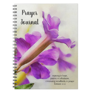Pretty Purple Flower Art Faith Bible Verse Journal
