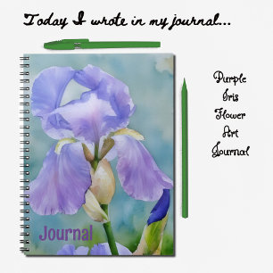 Pretty Purple Flower Iris Art Journal Personalise