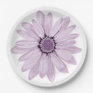 Pretty purple flower paper plate