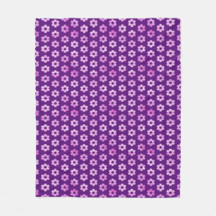 Pretty Purple Flower Pattern Fleece Blanket