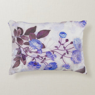 Pretty Purple Flower Print Decorative Cushion