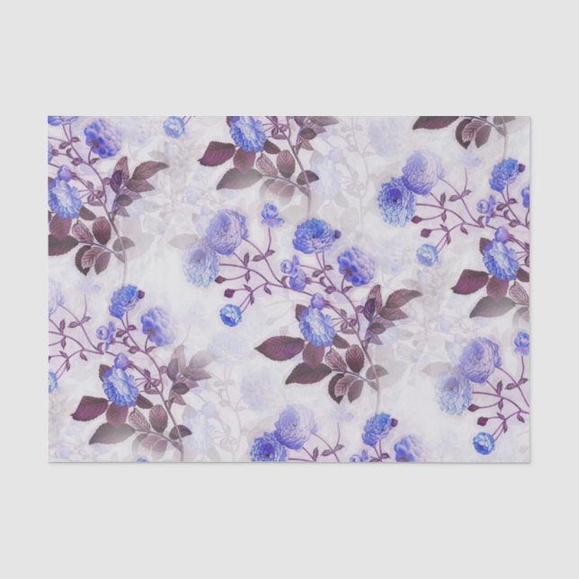 Pretty Purple Flower Print Tissue Paper (Front)