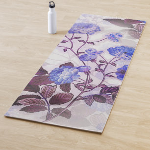 Pretty Purple Flower Print Yoga Mat