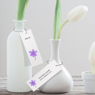 Pretty Purple Flower White Price Tag
