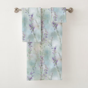 Pretty Purple Flowers  Bath Towel Set