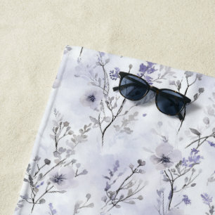 Pretty Purple Flowers   Beach Towel